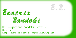 beatrix mandoki business card